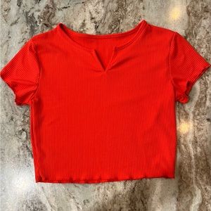 Beautiful Bright Red crop top. No tag but fits sizes XS-M